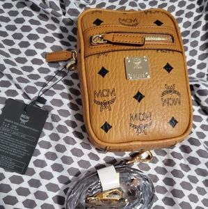Tan MCM Unisex Crossbody Bag
